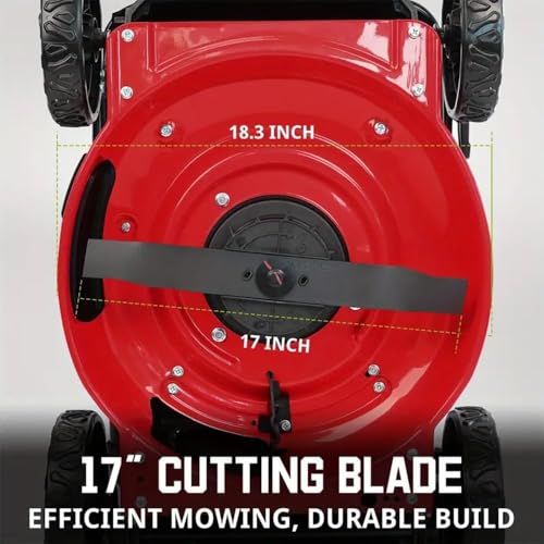 Image of 40V Cordless Lawn Mower 17 inch Walk Behind Mower, 3-in-1 Brushless Push Electric Lawn Mower with 4.0Ah Battery & Charge, 46L Grass Bag, 6 Adjustable Cutting Heights, for Garden /Patio /Yard /Lawn