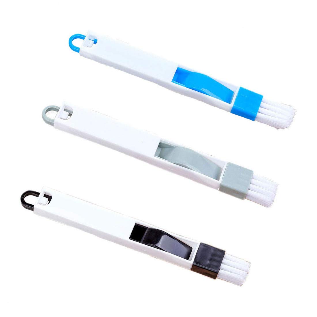 VICSPORT 3Pack 2in1 Window Groove Cleaning Brush with Dustpan -Gap Slot Corner Mini Broom Cleaning Tool for Car Computer Keyboard