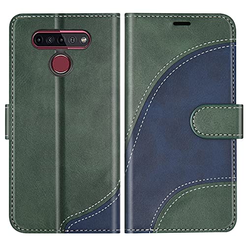 BoxTii Funda para LG K41S / LG K51S, Funda de PU Cuero para LG K41S / LG K51S, Magnético Carcasa Libro con Ranuras para Tarjetas, Verde