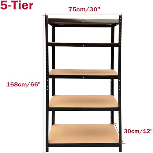 Miniatura 2 de AUTOFU Estantería para garaje, cobertizo, tienda, mercado, hogar, cocina, sótano, oficina, taller, almacén, unidad de estantes de almacenamiento,