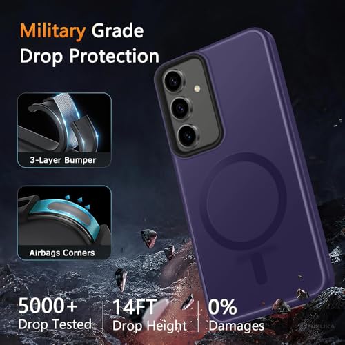 Image of SIZUKA Samsung S25 FE Magsafe Hard Back Case | Matte Design & 360 Protection | Military-Grade Samsung S25 FE Cover | Strong Magnet Back - Purple