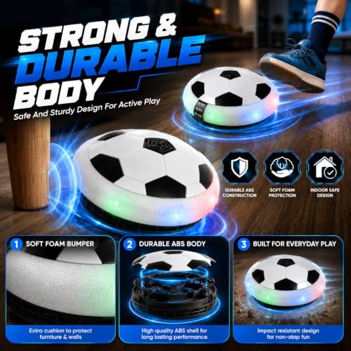 Image of Lifelong Cuppy Non-Rechargeable Hover Ball | Floating Hover Football Toy with 3 Speed Modes & LED Light | 4 AA Battery, Durable Build, Indoor Soccer | Gift for Boys & Girls (LLCHSB02)