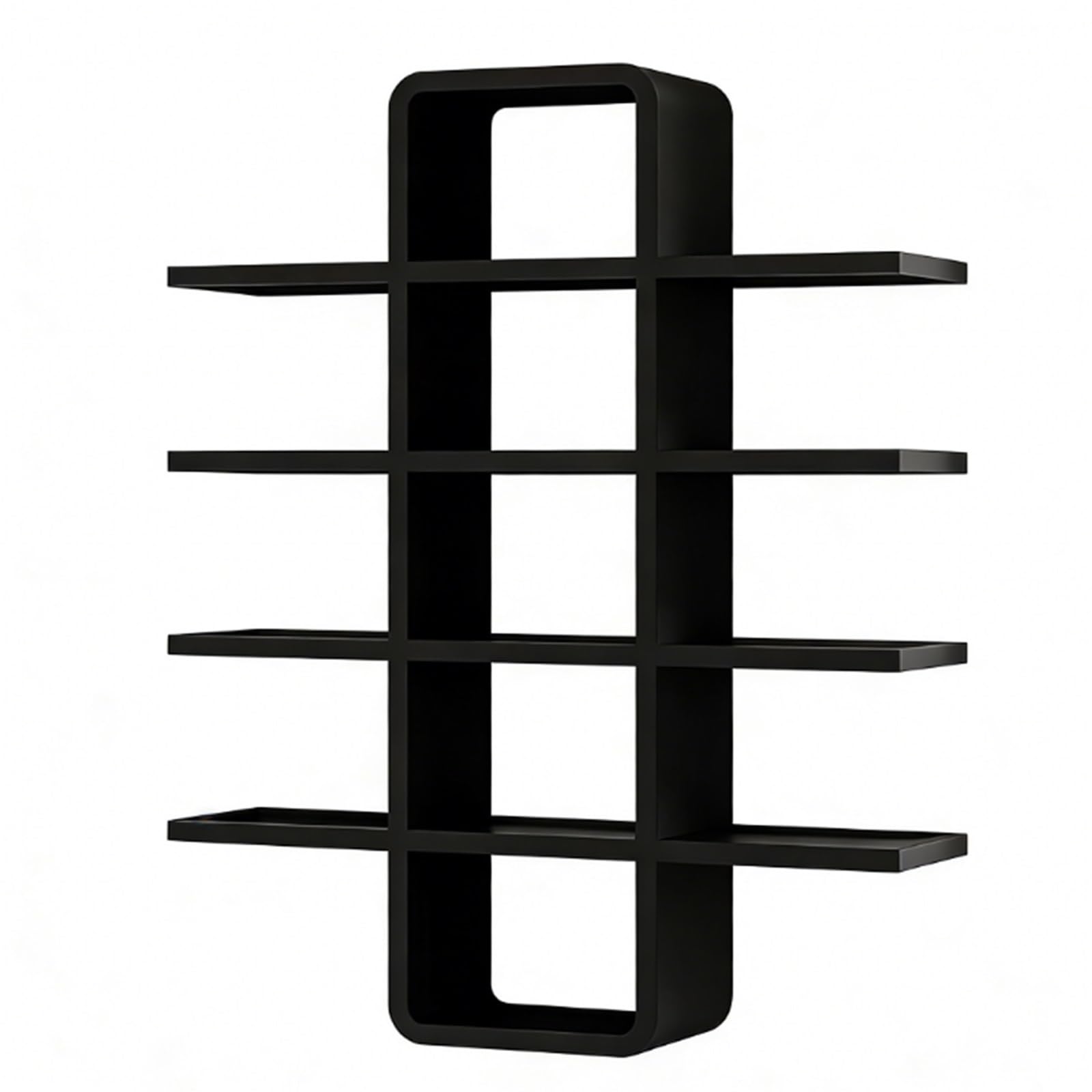 CYairong-22 Cup Display Shelf Jiugong Grid Cup Holder wall Mounted Items Tea Set Storage Display Coffee Mug Display Rack(Black)
