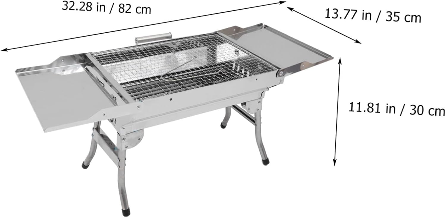 Outdoor Bbq Rack Stainless Steel Grill Folding Grill Easy to Use for Camping