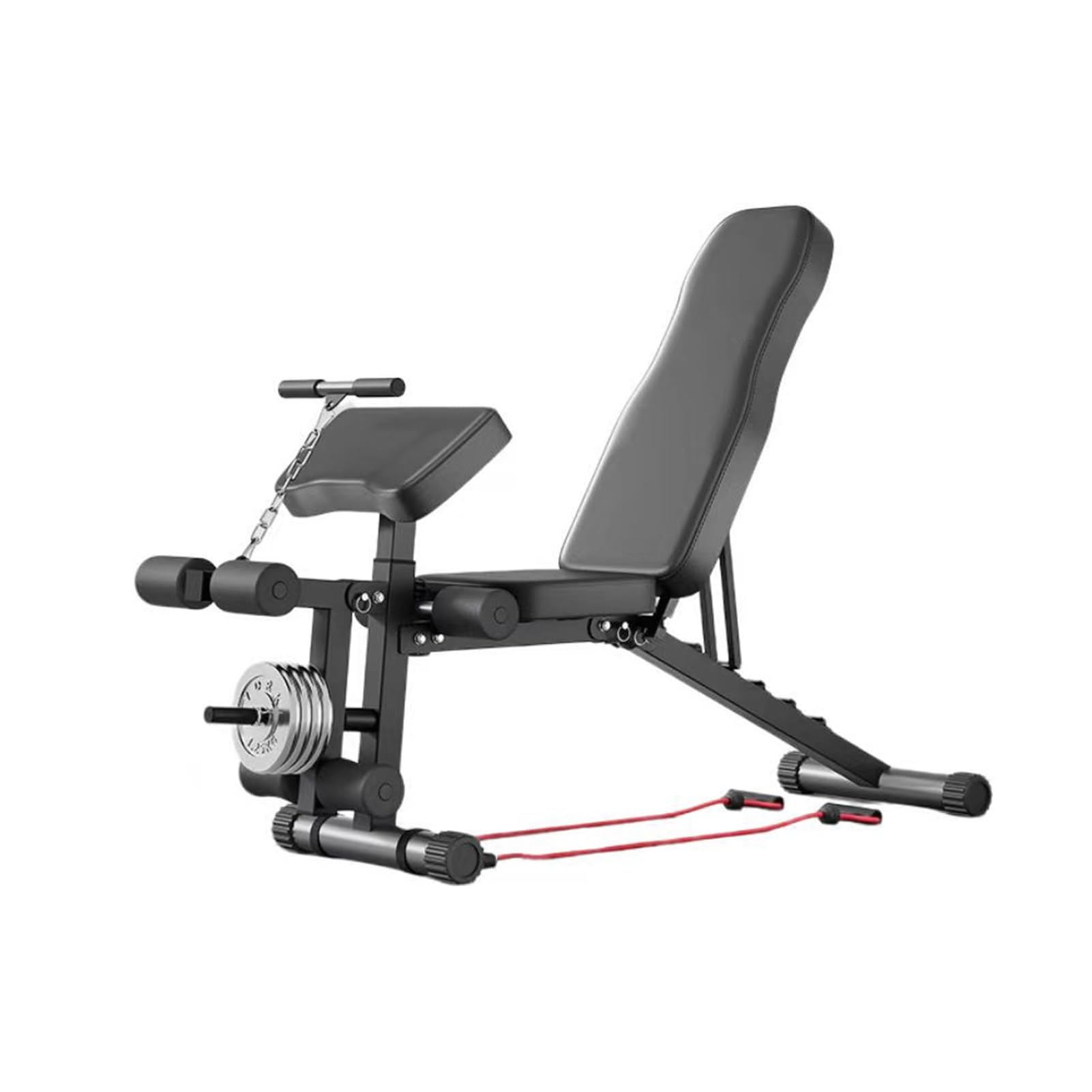 Regulowana składana ławka do ćwiczeń z wielofunkcyjną konstrukcją, składany sprzęt fitness 20 w 1, do użytku domowego i na siłowni, obsługuje dużą nośność