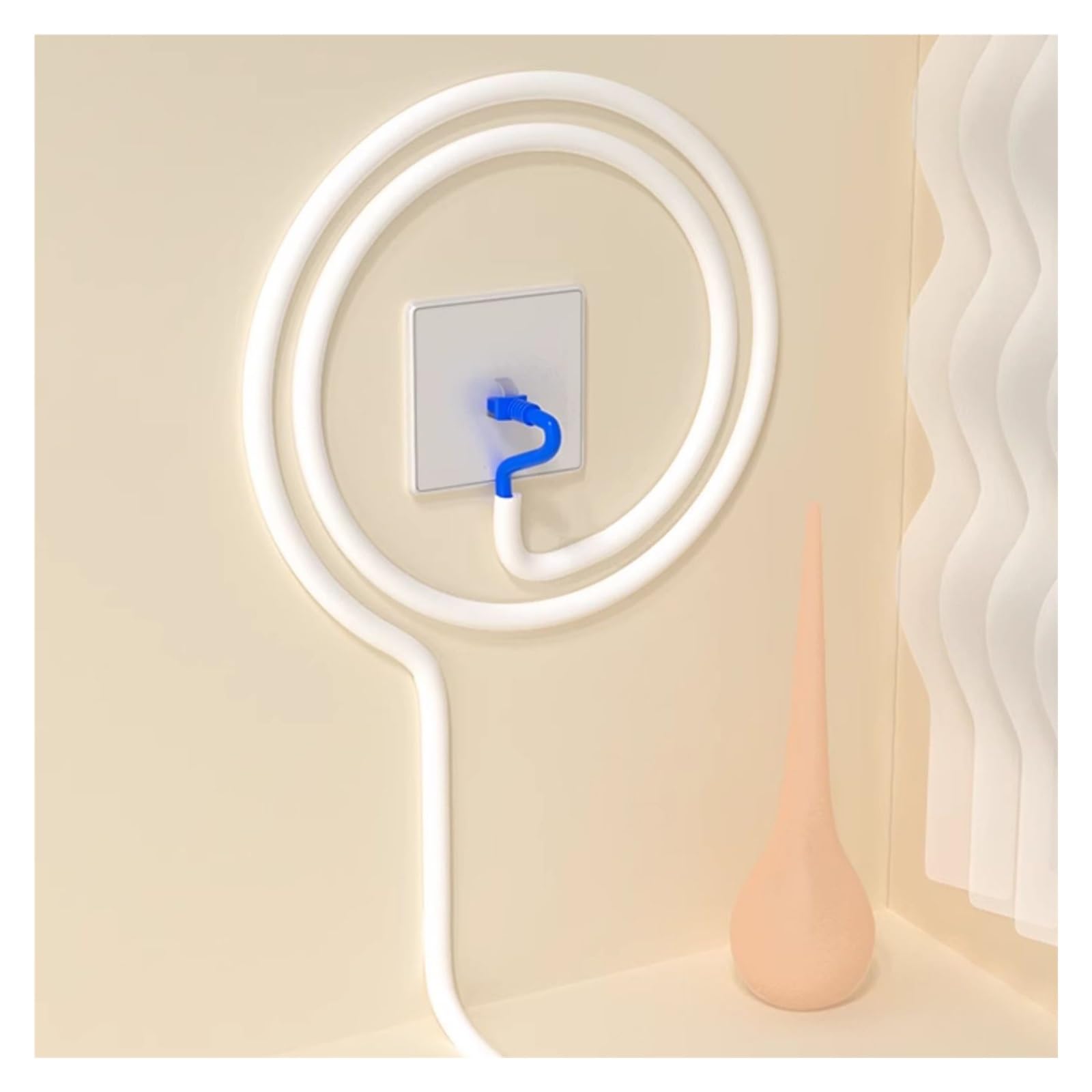 AMUFJJ canaletas para Cables Ocultadores de Cables autoadhesivos para TV en la Pared, canaleta de Cable Flexible Gris Claro Blanco para Oficina/hogar/Escuela, Cubierta de Alambre Decorativa(White)