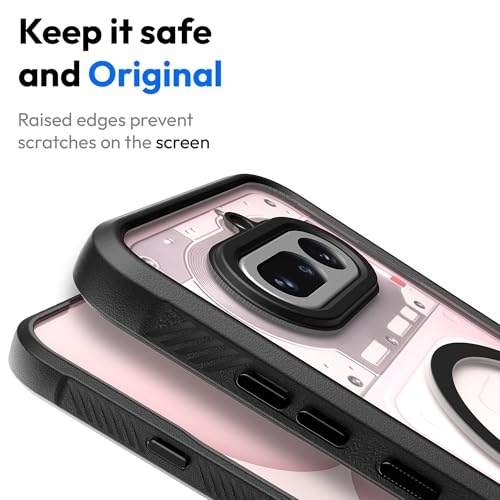 Image of KAPAVER Mag-X Sandstone Case for Nothing Phone 4a MagSafe, Magnetic | Nothing Phone 4a Back Cover (Black)