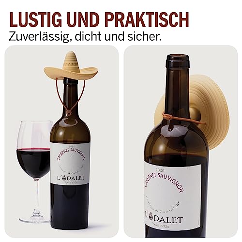 Silikon Flaschenverschluss für Wein und Sekt im Sombrero-Design