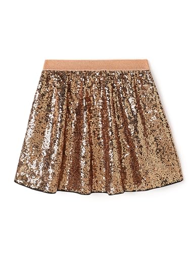Patpat Girls A Line Elastic High Waist Sequin Skirt For Girls Khaki 11-12 Years thumb #1
