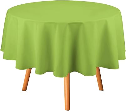 Round Tablecloth, Solid Lime Green Elegant Modern Table Cloth Washable Table Cover for Dinning Party, 70" X 70"