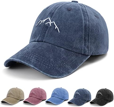 YouGa Baseball Cap Mens - Peak Embroidery Baseball Hats Unisex, Classic Washed Vintage Trucker Caps Adjustable Breathable Summer Sun Hat Sports Cap for Outdoor