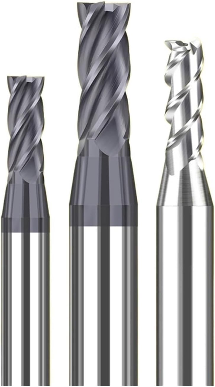 Thread milling Cutter Carbide Tungsten Steel Milling Cutter 6mm 3 Flute Aluminum Large Handle 1 1.5 2 2.5 3 4mm CNC End Mill 4Flute Professional HRC60(4X10XD6X50L,4 Flute for Steel)