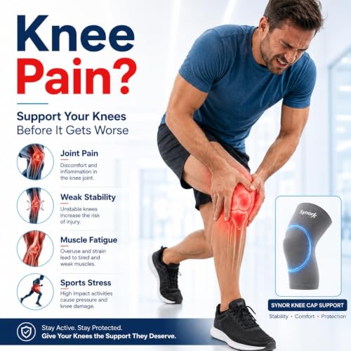Image of Knee Cap Support Free Size Grey - Elastic Compression Knee Sleeve Knitted Knee Brace Flexible Knee Support for Men & Women