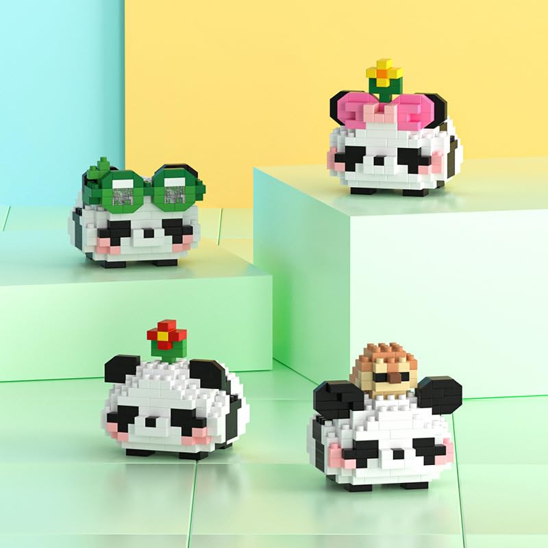 Set De 6 Minibloques De Construcción De Animales – Micro Bloques De Plástico Para Armar Pandas Y Otros Animales, Puzzle De 180 Piezas, Regalo Para Niños