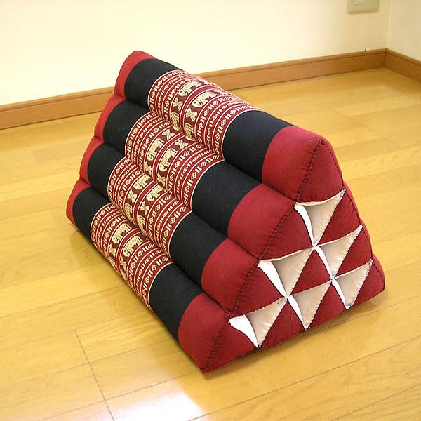 Amazon.co.jp: タイ 三角 枕 マット無し 腰掛 クッション 象 レッド