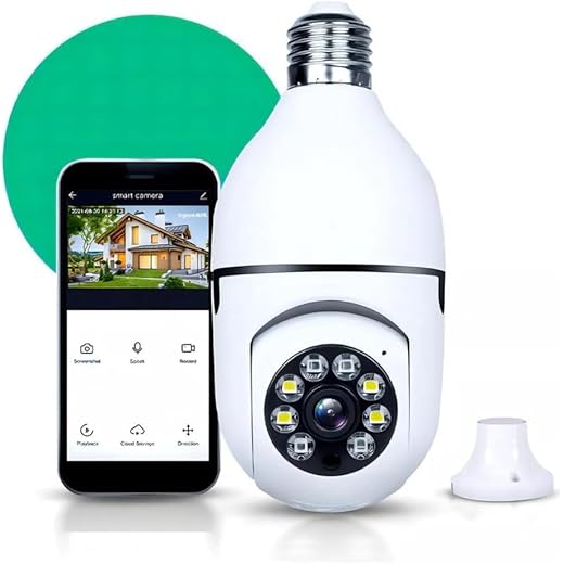 10. Câmera lâmpada com Yoosee: fácil instalação com rotação 360° e visão noturna