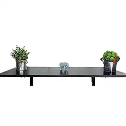 Mesa Dobrável Parede 90x39 MDF – Preto ou Branco (Preto)