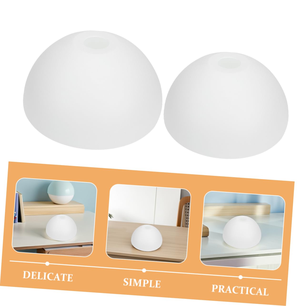 SHINEOFI Pantalla de Lámpara Hongo de Plástico Blanco 2 Piezas | Uso Versátil, Gran Transmisión de Luz, Limpieza Sencilla, Instalación DIY para Hogar y Decoración
