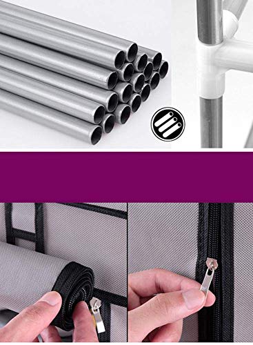 Image of Styleys Shoe Rack /Multipurpose Storage Rack with Dustproof Cover (Iron Pipes, Non Woven Fabric, Plastic Connector) (Grey, 12 Layer)