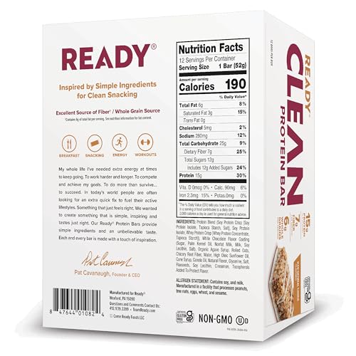Image of Ready Protein Bars, Iced Oatmeal Cookie, 15g Whey Protein, 12 Ct