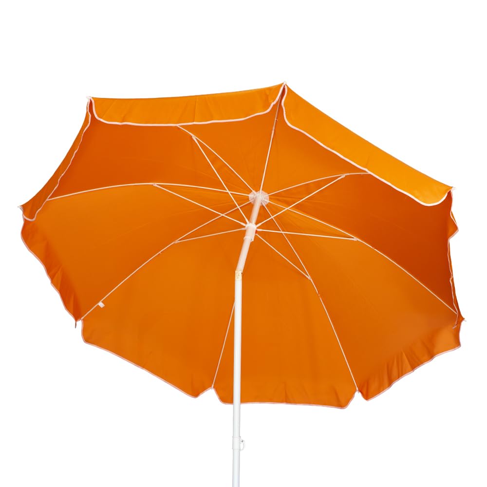 VIRSUS Ombrellone da Spiaggia 987, Diametro 240 cm, Tessuto Poliestere 440gr, Asta metallo da 32mm, 8 Stecche in Fibra Vetro, Snodo Regolabile, Ombrello da Mare con Sacca