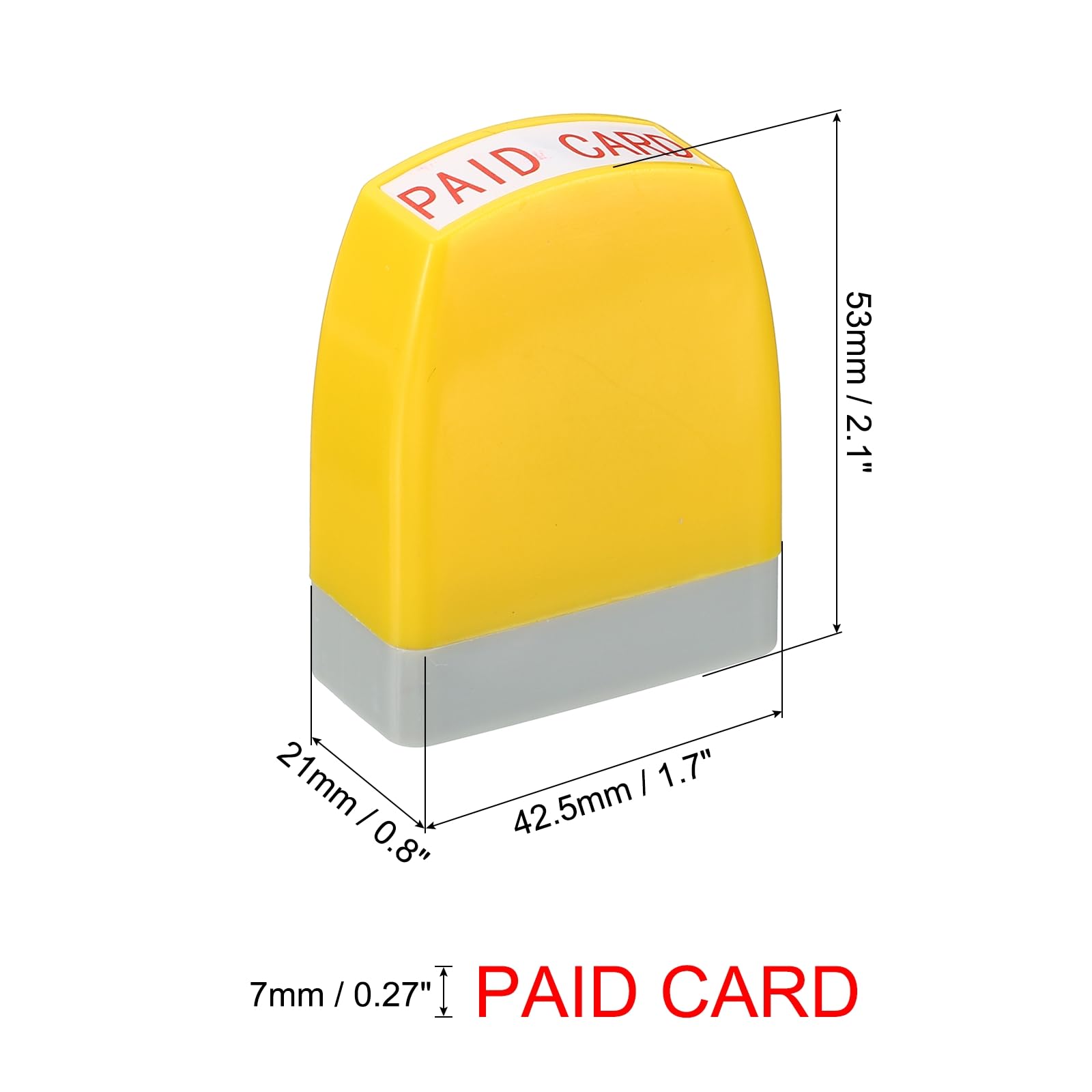 PATIKIL Paid Card Time Notice Stamp Self Inking, Red Ink Office Stamps Pre Inked Message Stamp Refillable Business Stamp, Yellow - Image 2