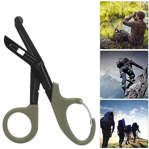 Titanium Bandage Shears Scissors EMT and Trauma Shears, Bent Stealth Black Coated for Nurses Students, Emergency Room (Green, 19cm) - Image 3