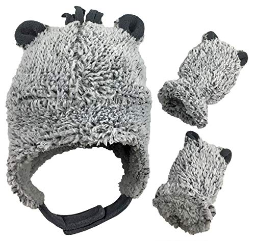 Image of N'Ice Caps Toddler Baby Winter Hat Mitten Set - Kids Boys Girls Gloves Fleece Sherpa Lined