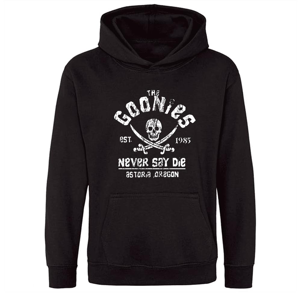 Fortune The Goonies Slogan Unisex Printed Hooded Sweatshirt Black