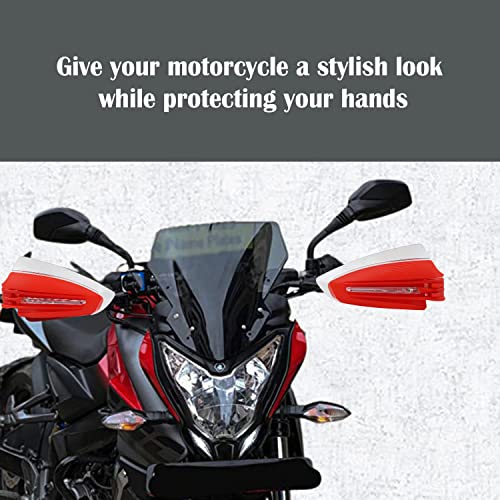 Image of AllExtreme EXTP41B 7 /8 inch 22mm Bike Hand Guard with LED Light Turn Signal Indicator Universal Handle Protector Shield Handlebar Protection Gear Extra Durable (Red)