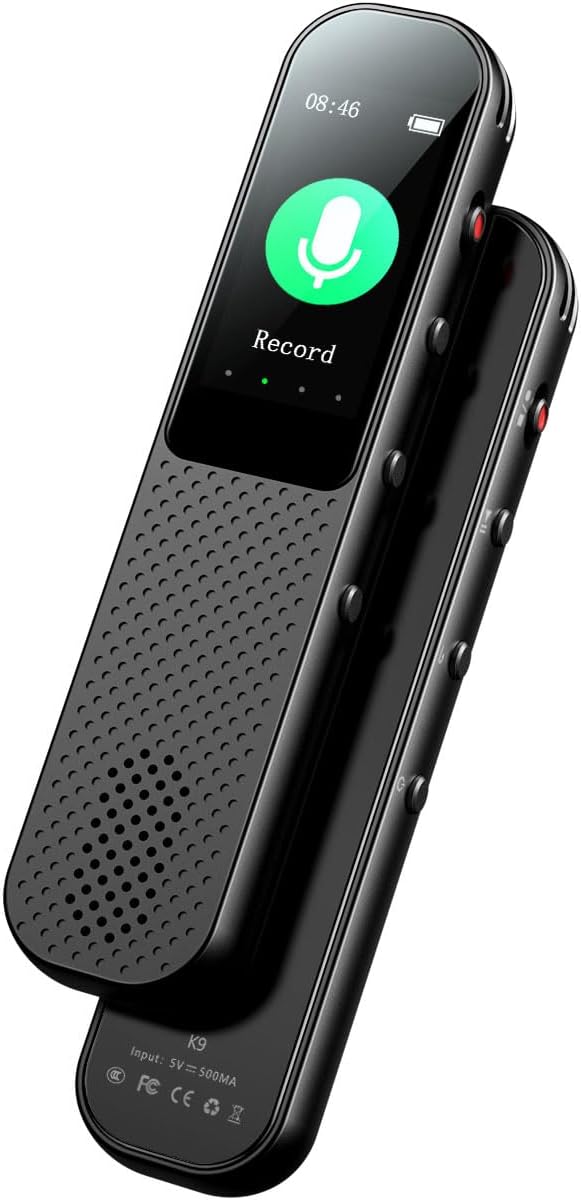 64GB Digital Voice Recorder Small Tape Recorder for Lecture,Meetings,Class,Voice Activated Recording Dictaphone Recording Device Mini Audio Recorder with Playback,Speaker,Password MP3