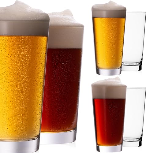 PLATINUX Biergläser Set 500ml (max 600ml) 6-Teilig Altbiergläser aus Glas Altbierbecher 0,5L Craftbeer Spülmaschinenfest