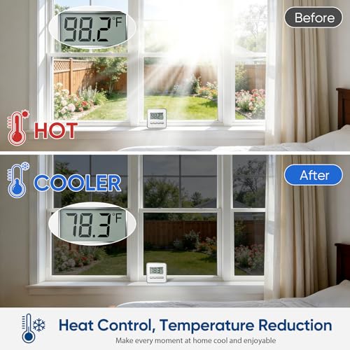 SUNBABY Window Tint for Home, One Way Privacy Film Heat & UV Blocking, Static Cling No Glue Renter Friendly Cover for Home Bedroom, Office & Sliding Glass Door, 23.6 x 118.1 Inch with 3 Tools, Black
