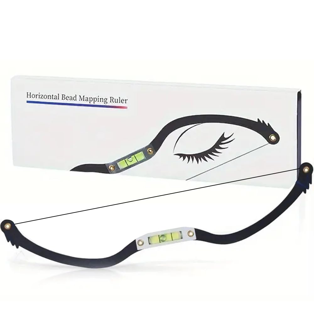 Permanent Makeup Eyebrow Line Marker Ruler for Eyebrow Mapping String Pre-Inked Microblading Tattoo PMU String Measuring Eyebrow (Black)