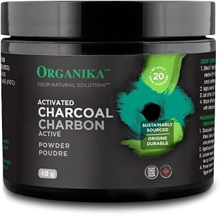 Organika Activated Charcoal Powder- Food Grade, Detox Support, Teeth Whitening, Face Wash- 40g