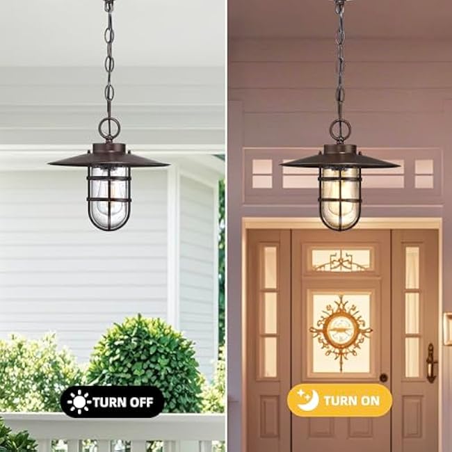 Rustic Pendant Light 11 Inch Exterior Hanging Lights Fixture ORB