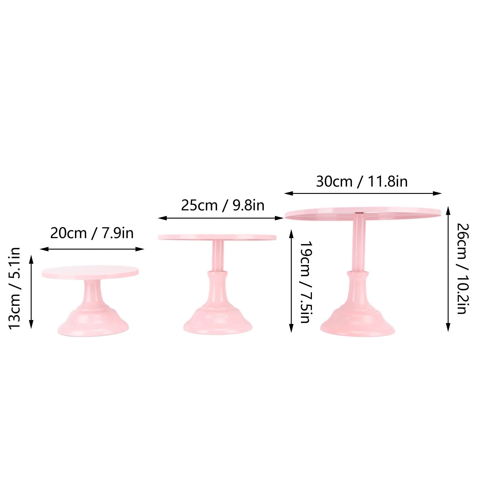 Set di Alzate per Torte da 3 Pezzi, Set di Espositori per Tavolo da Dessert con Alzata per Dolci, Set di Supporti per Cupcake in Metallo, Vassoi per Dolci Torri da Dessert (Rosa)