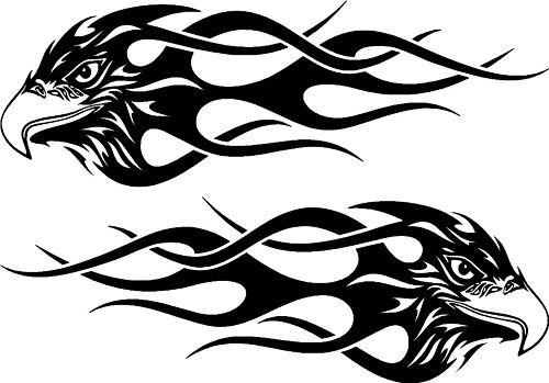 Lightningsigns Black Tribal Eagle Flames Car,Van 4X4 Bike Window Stickers #2
