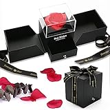 geschenkboxen gefüllt ❤【Handgemachte Rosenbox】 Geschenkbox hat die Maße 10.2 x 9.8 x 11cm, die größe des schubladenkastens beträgt: 8,2 * 8,6 * 2,9 cm. Die perfekte Überraschungsbox, dies ist ein unerwartetes geschenk. Stellen sie es auf den schminktisch, es ist nicht nur eine schmuckschatulle, sondern auch ein exquisites rosenornament.