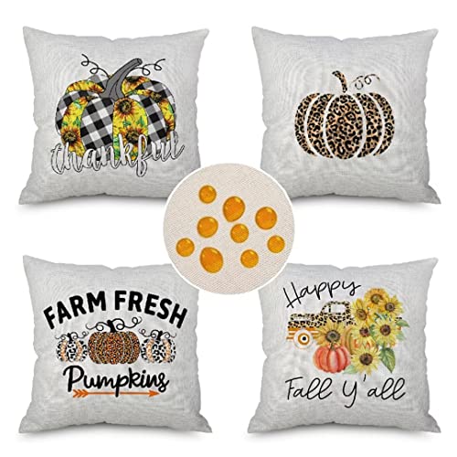 Juego de 4 Cojines Halloween Girasol Fundas