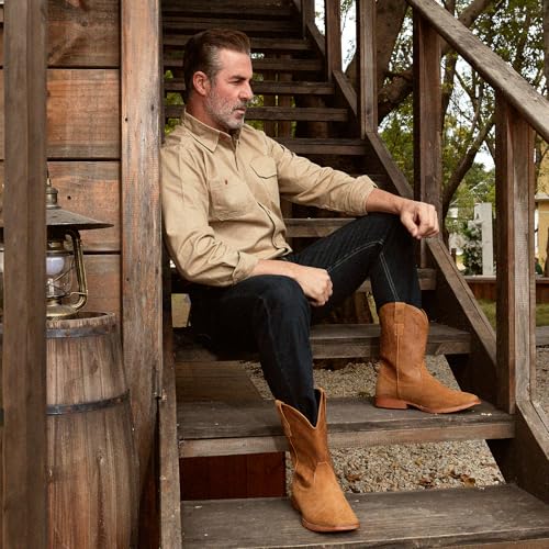Image of IUV Cowboy Boots for Men Suede Square Toe