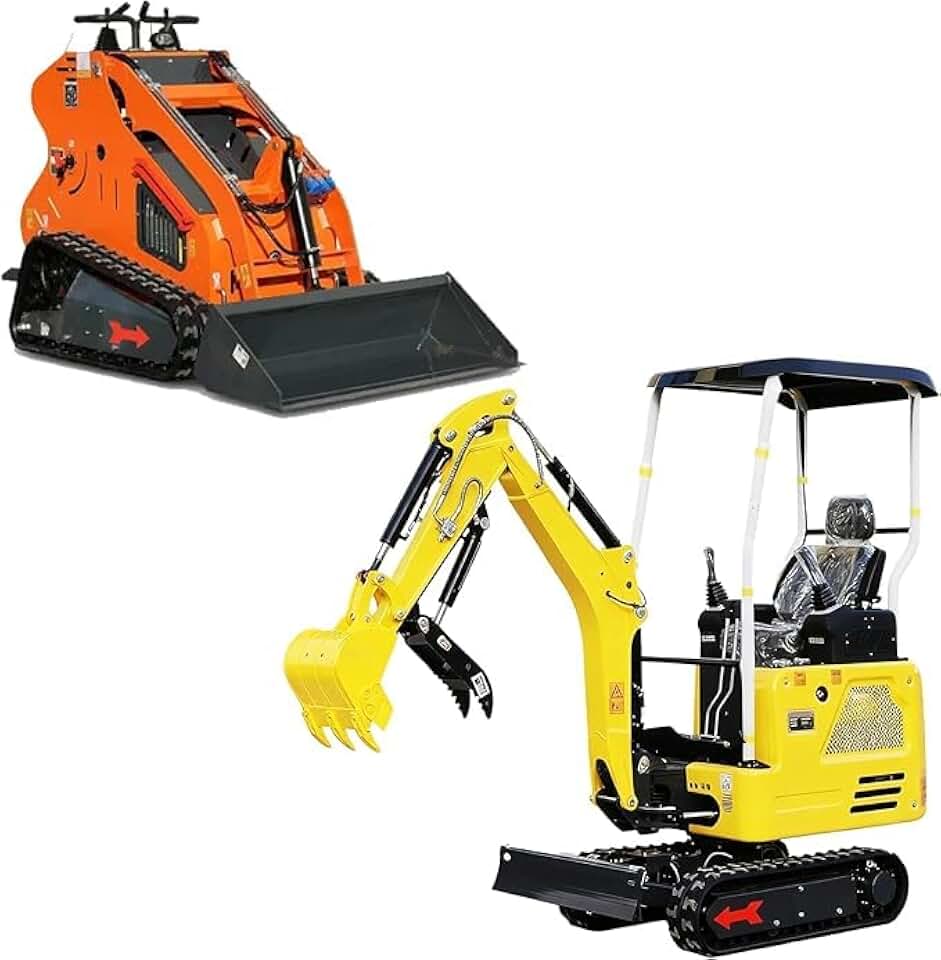327 1.8 Ton Mini Excavator KubotaDiesel Hydraulic Cooling EPA Engine and Stand-On Skid Steer Loader Combo - Digger with Compact Loader for Farm and Landscape Use