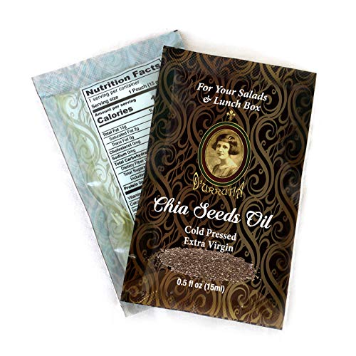 Chia Seed Oil -1 Bag With 14 Single Serve Pouches Of Pure Cold Pressed, Extra Virgin Chia Seed Oil From Premium Selected Organic Chia Seeds #TOP5
