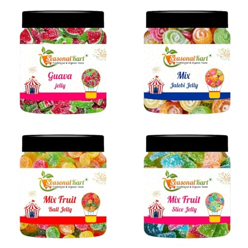 Seasonal Kart Assorted Jelly Collection Traditional Indian jelly Sweets – Variety Pack (400 gram, Big Heart Jelly) - Image 6 thumbnail