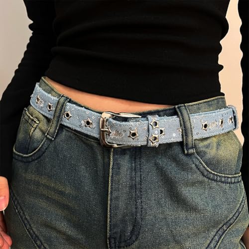 Fashion Denim Skinny Waist Belts for Women with Studded Holes Pants Jeans Dresse3