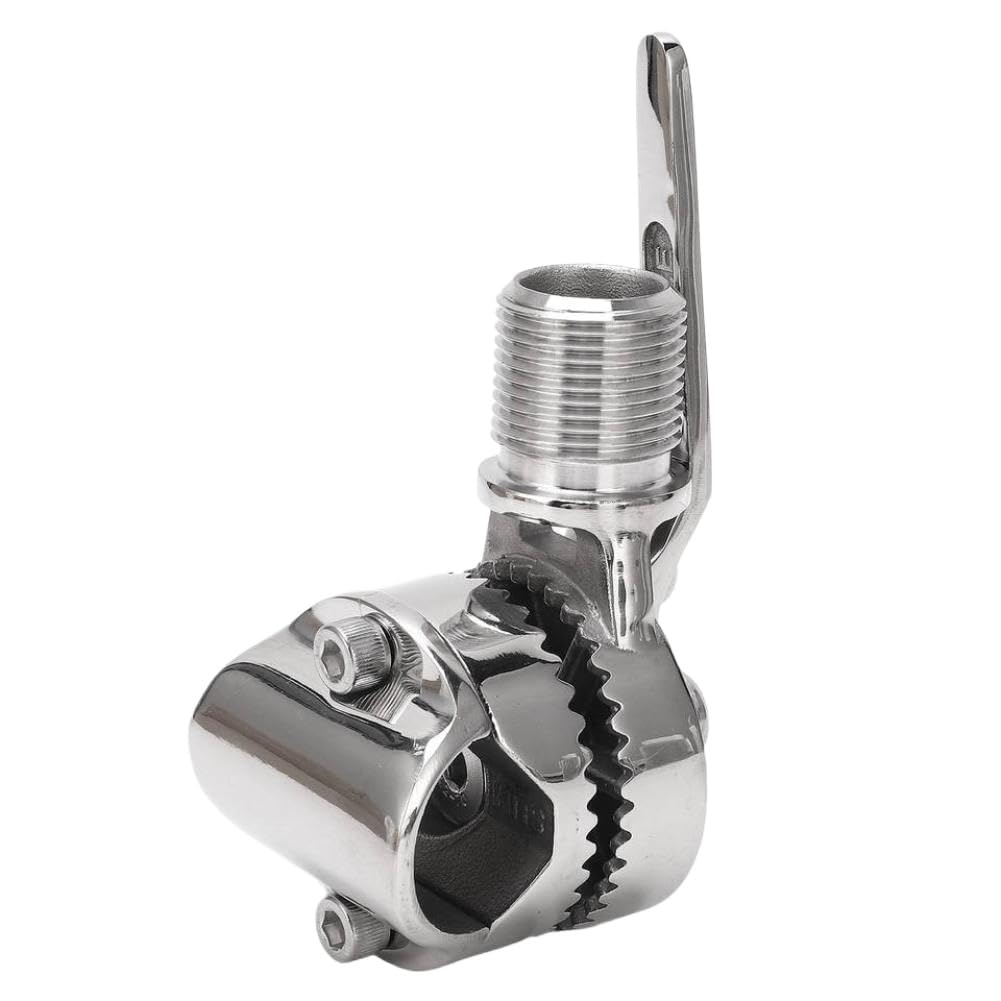 Jieyo Onecolor Vhf Base Adjustable Ratchet Mount Stand Stainless Steel Bracket 7/8 To 1In Rails Compatible With Boat Marine Yacht