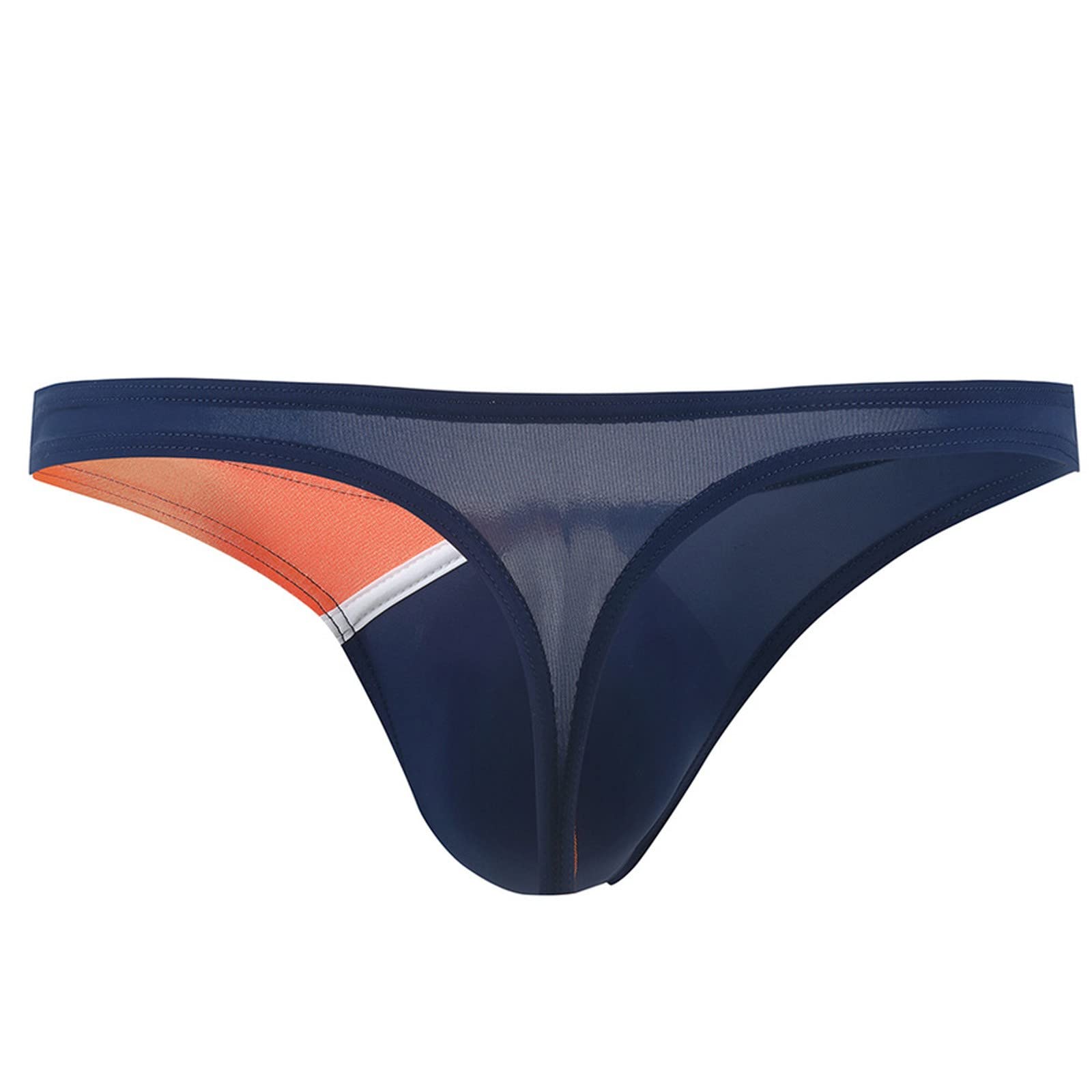 YOUNGCMen's Comfy Ice Silk Underpants Low Waist G-String Bulge Pouch Briefs Sexy T-Back Stylish Thong Nylon Jockstrap Panties Mens Underwear Boys Swim Shorts Men