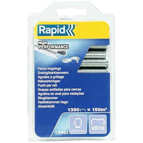 Rapid VR16 - Agrafes à Grillage en Acier Galvanisé, Compatible avec les Grillages 2-8 mm, Idéal...