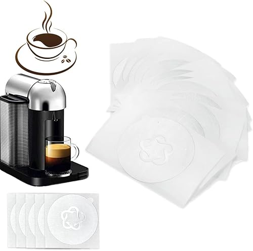 50 tapas de papel de aluminio selladas para reutilizar cápsulas Vertuo, cápsulas de café Vertuoline compatibles con Nespresso Vertuoline 2.244in (50