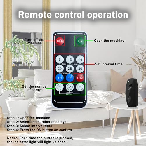 (2-pack) Automatic Air Freshener Spray Dispenser, Wall Mounted or Freestanding Sprayer Holder, Multiple Time Settings, Commercial and Home Use in Bathrooms, Offices, Living Rooms, etc (Black1120M-RE) - Image 6